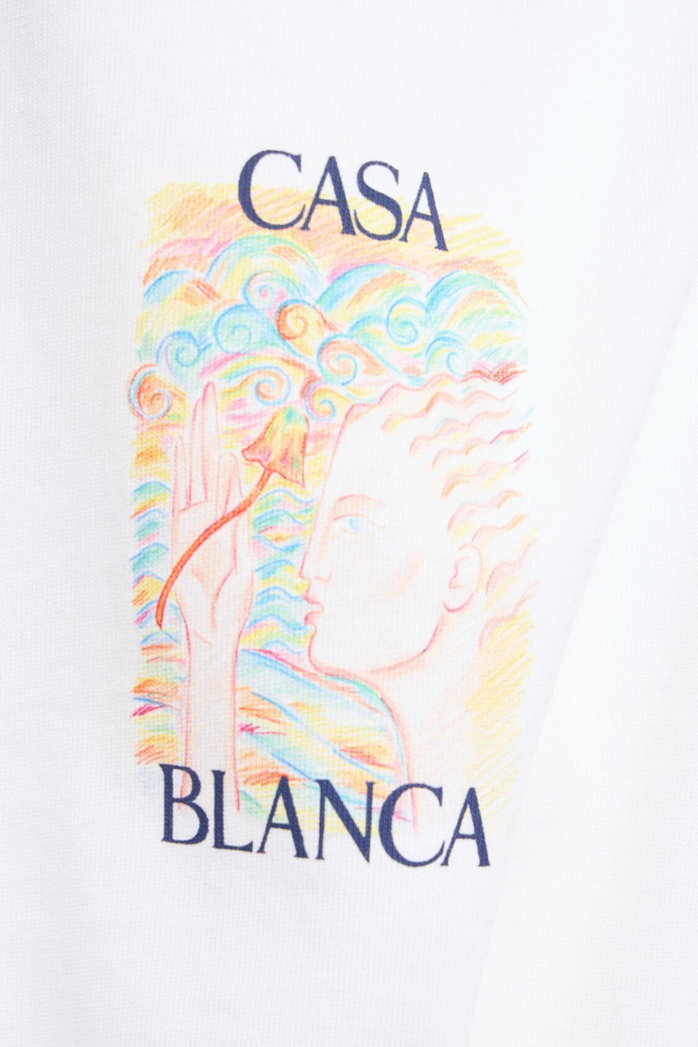 Men's White Casablanca Mushroom Goddess Printed T Shirt