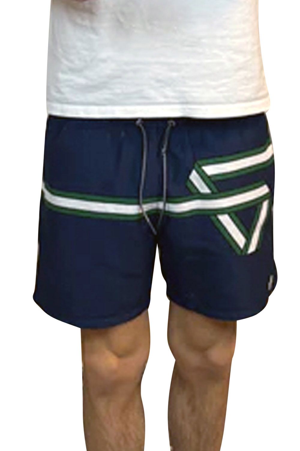 Men's Lacoste Navy Ribbon Print Swim Shorts