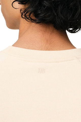 Men's White Cream Cotton Ami De Coeur Patch Sweatshirt