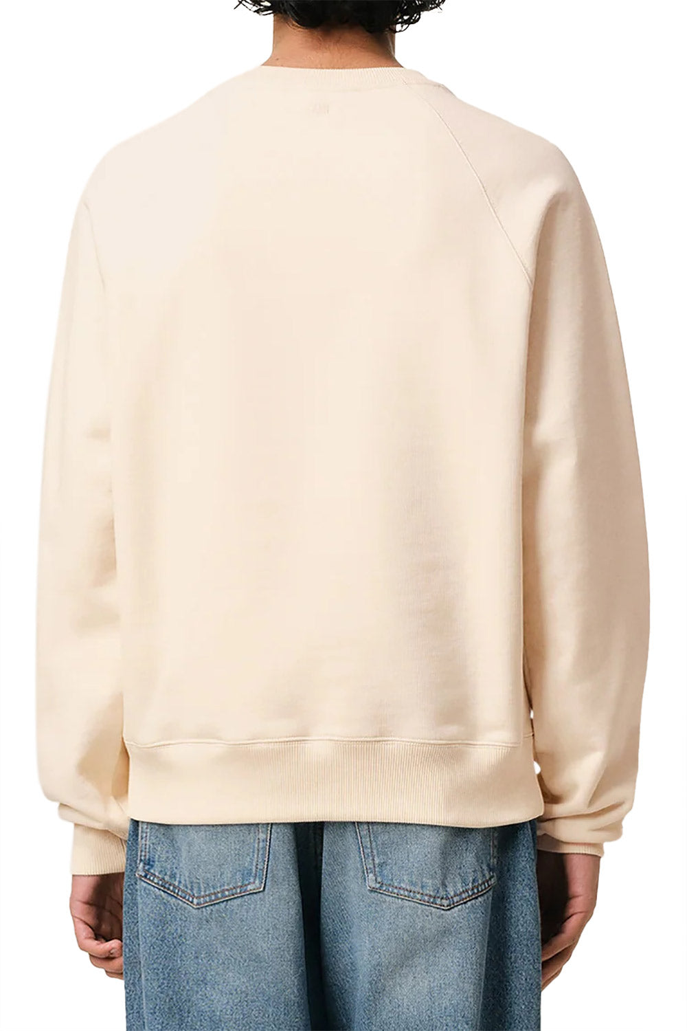 Men's White Cream Cotton Ami De Coeur Patch Sweatshirt