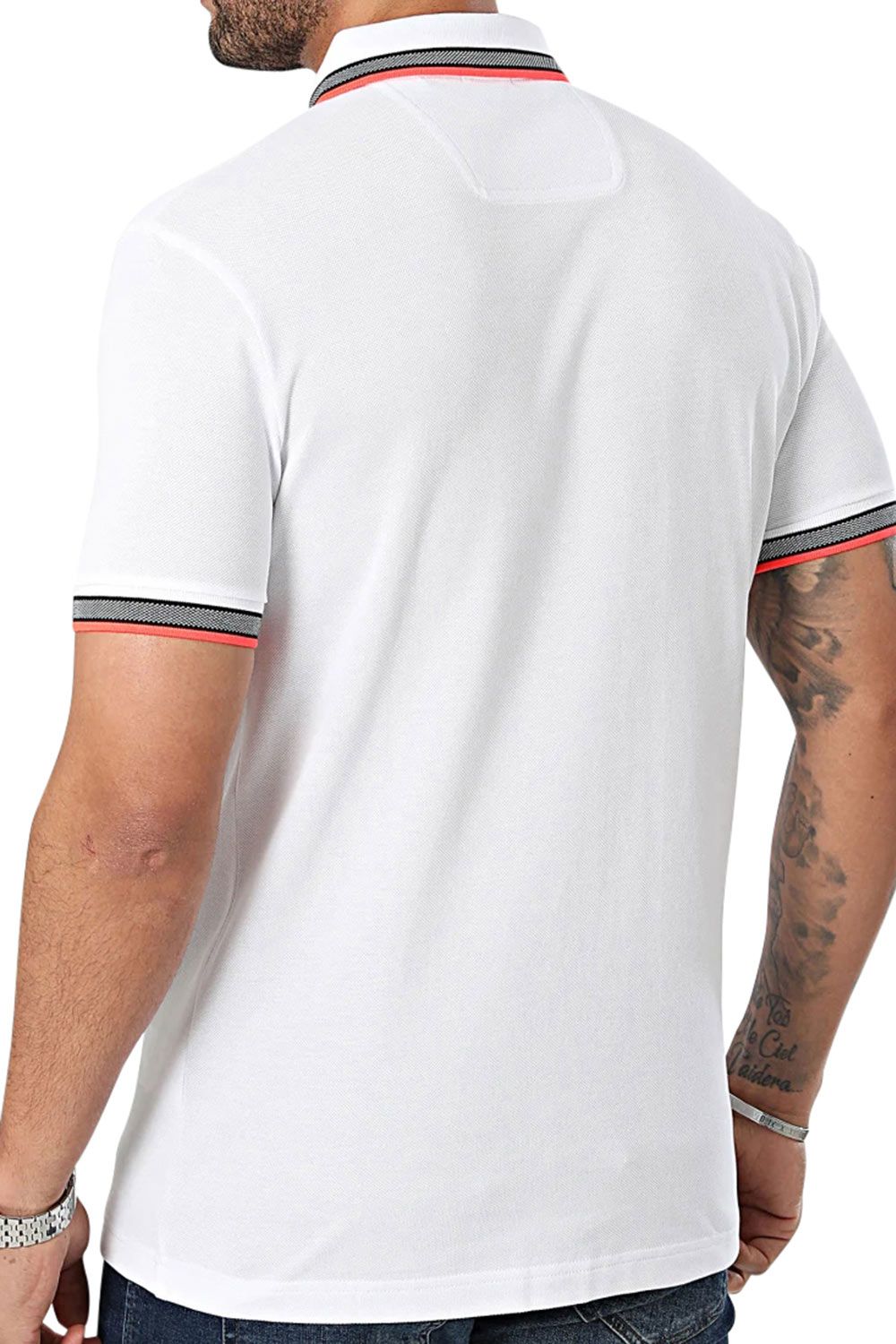 Men's White Boss Paddy Piqué Polo Shirt