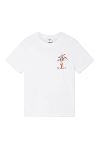 Men's White Casablanca Nature Teacher Printed T-Shirt