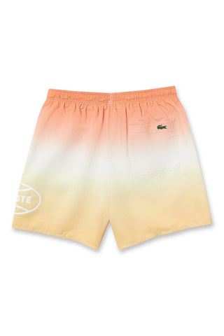 Men's Lacoste Orange/Yellow L!VE Gradated Print Quick Dry Swim Shorts