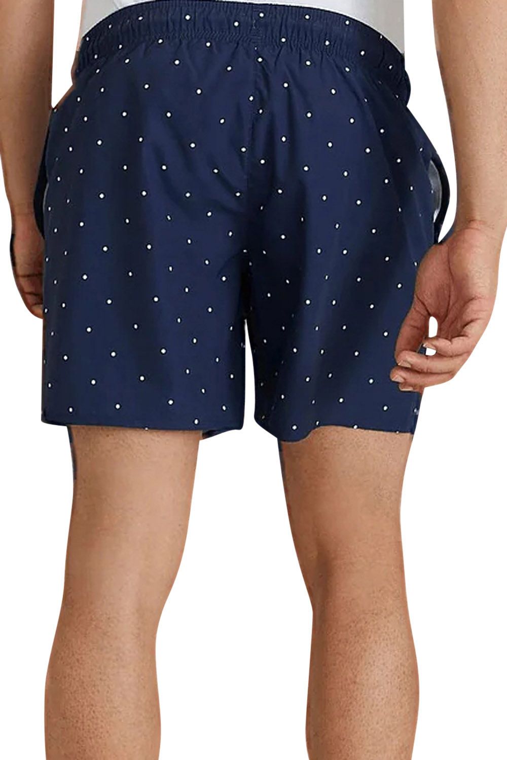 Men's Lacoste Navy Blue Polkadot Quick Dry Swim Shorts