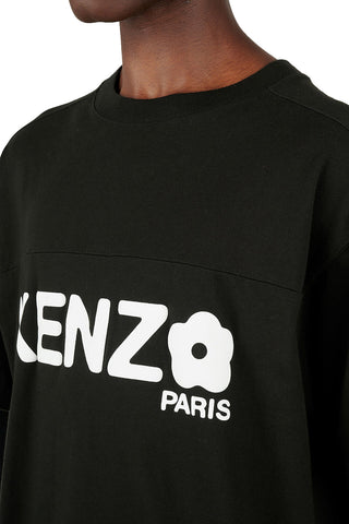 Men's Black Kenzo Boke 2.0 Flower Logo Oversized T-Shirt