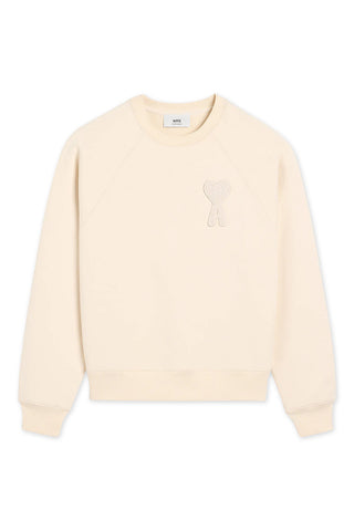 Men's White Cream Cotton Ami De Coeur Patch Sweatshirt