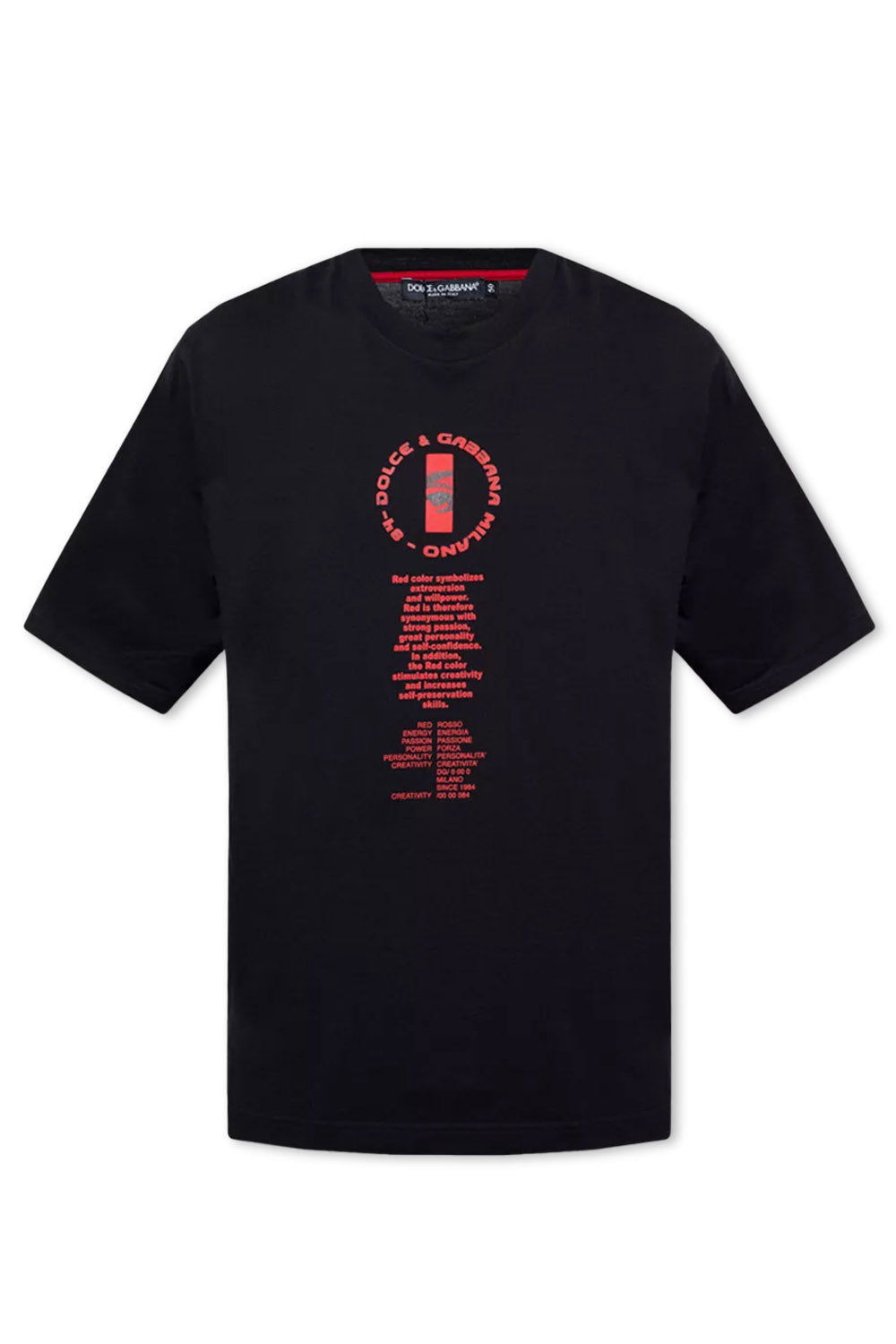 Men's Black Dolce & Gabbana Hot Animalier Red Letter Logo T-Shirt