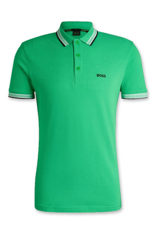 Men's Green Boss Paddy Piqué Polo Shirt