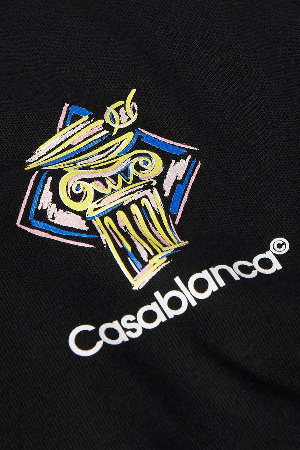Men's Black Casablanca Diamond Column Printed T-Shirt