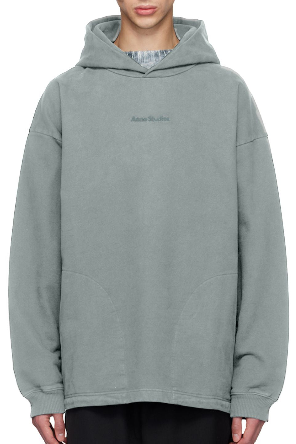 Men's Grey Acne Studio Franklin Stamp Oversized Logo Print Hoodie