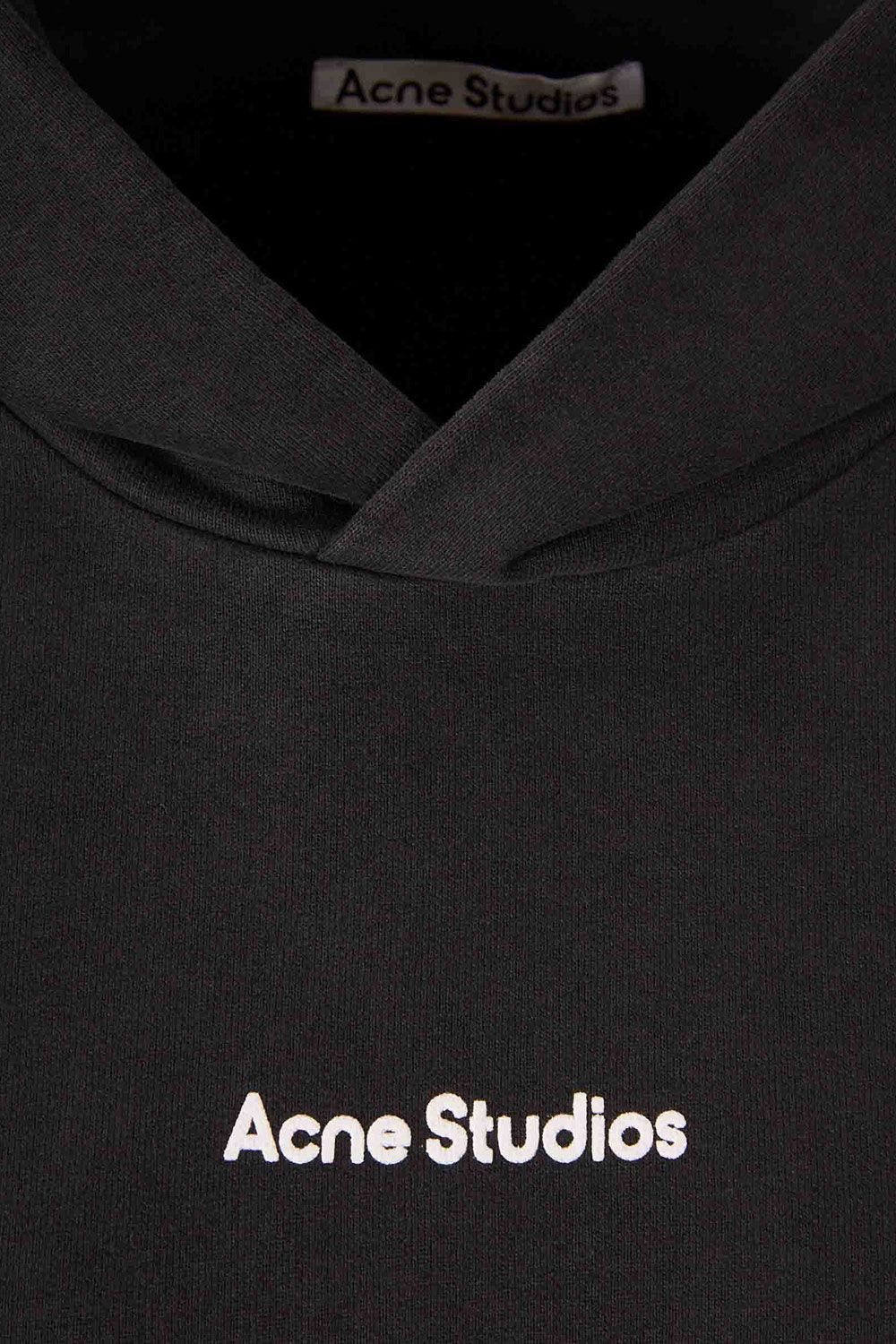 Men's Black Acne Studio Franklin Stamp Oversized Logo Print Hoodie
