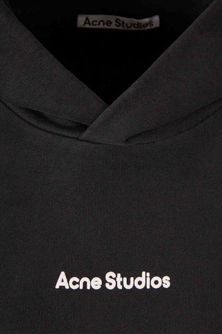 Men's Black Acne Studio Franklin Stamp Oversized Logo Print Hoodie