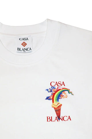 Men's White Casablanca Nature Teacher Printed T-Shirt