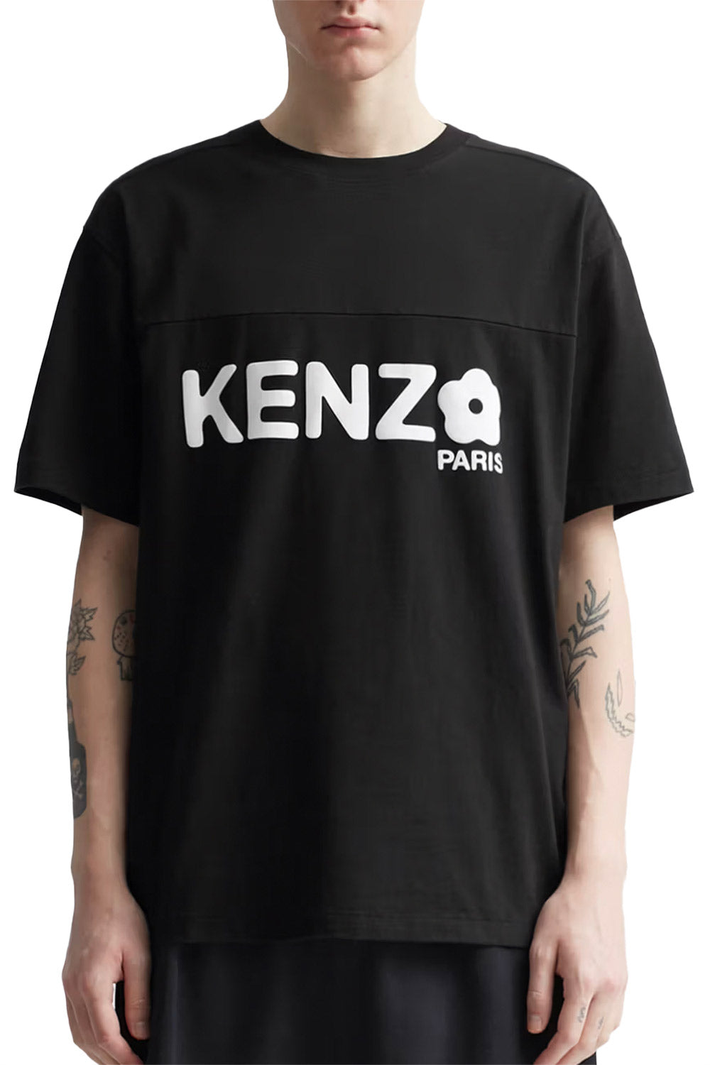 Men's Black Kenzo Boke 2.0 Flower Logo Oversized T-Shirt