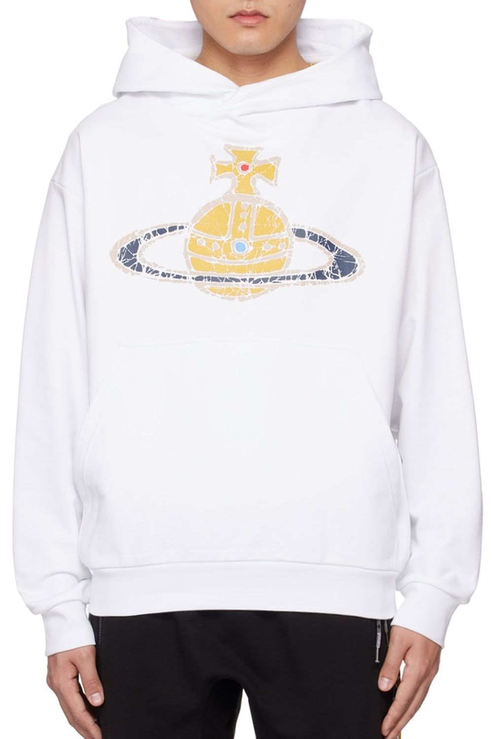 Men's White Vivienne Westwood Time Machine Hoodie  Pullover Hood