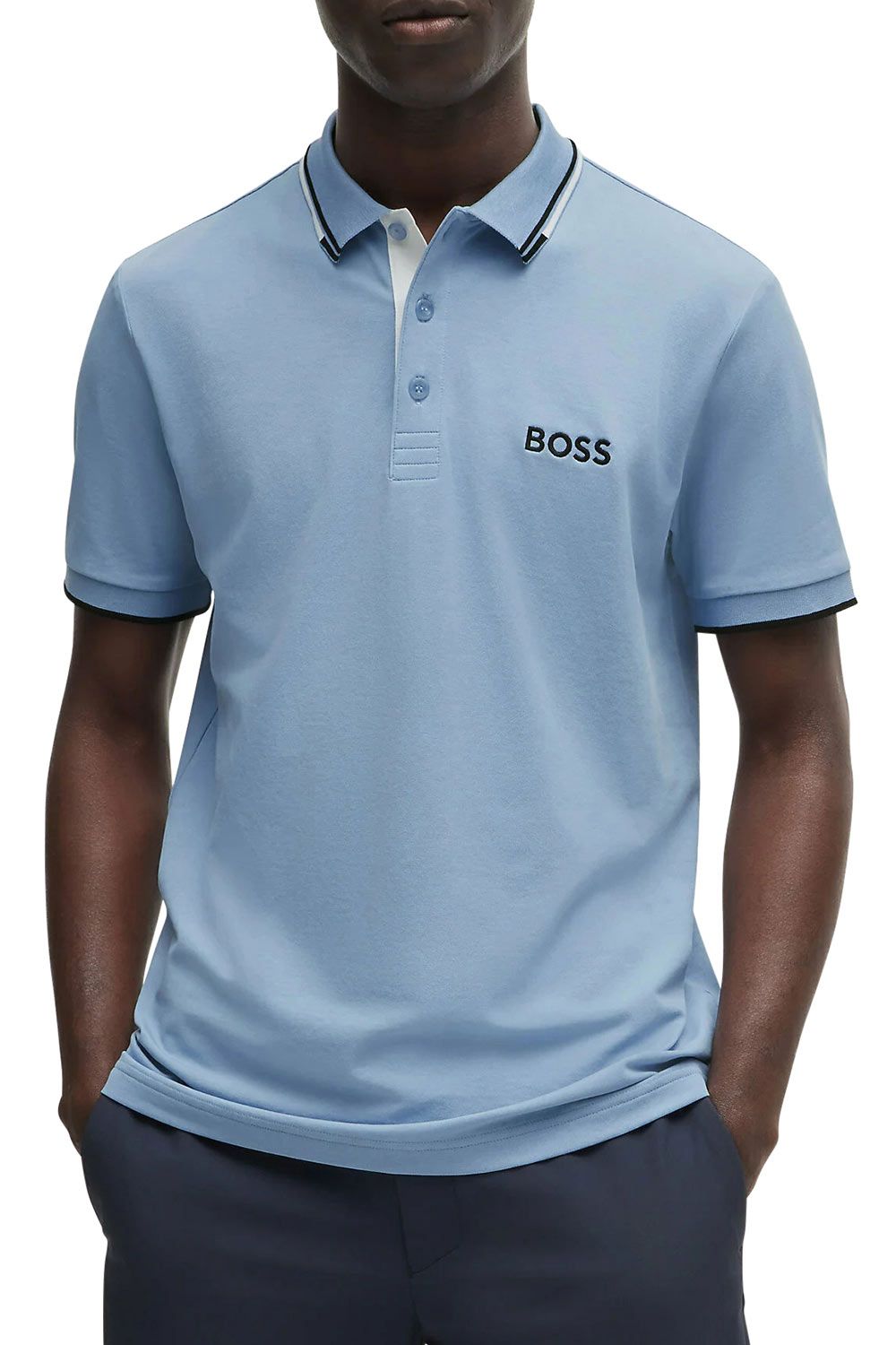 Men's Open Blue Boss Paddy Pro Piqué Polo Shirt