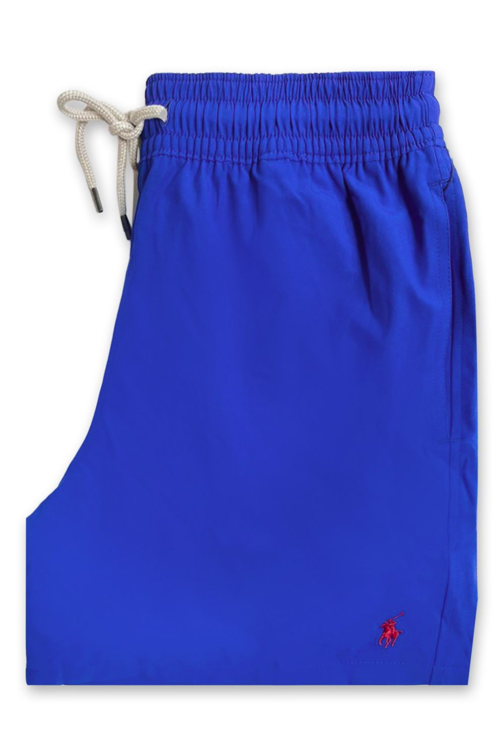 Men's Blue Polo Ralph Lauren Traveller Slim Fit Swim Shorts Red Logo