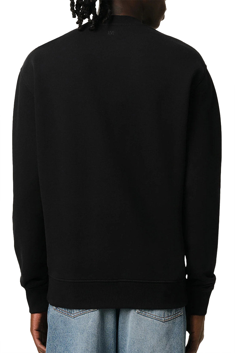 Men's Black Ami Paris 'Ami De Coeur' Red Logo Sweatshirt