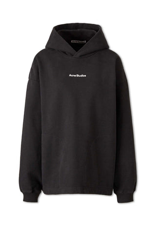 Men's Black Acne Studio Franklin Stamp Oversized Logo Print Hoodie