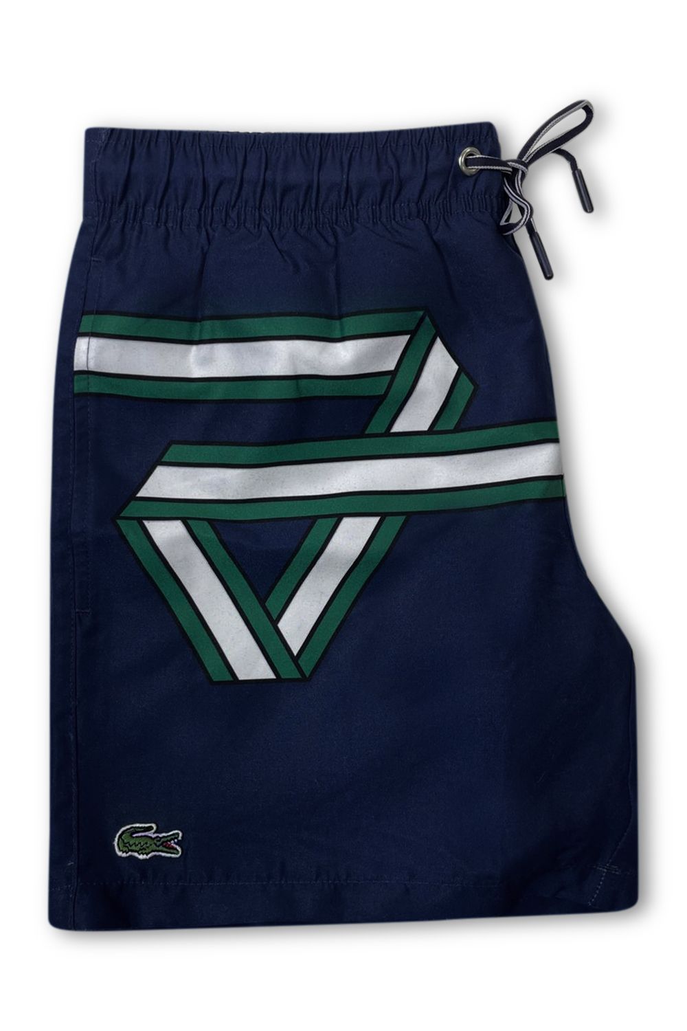 Men's Lacoste Navy Ribbon Print Swim Shorts