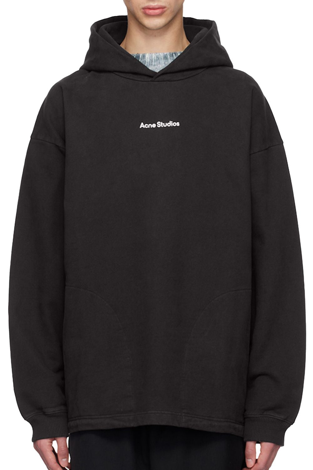 Men's Black Acne Studio Franklin Stamp Oversized Logo Print Hoodie