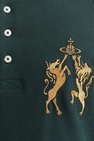 Men's Green Vivienne Westwood Lion & Unicorn Polo Shirt