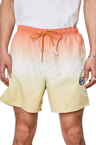 Men's Lacoste Orange/Yellow L!VE Gradated Print Quick Dry Swim Shorts