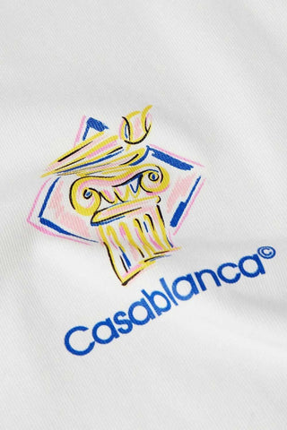 Men's White Casablanca Diamond Column Printed T-Shirt