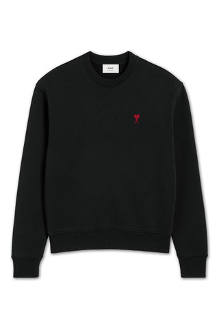 Men's Black Ami Paris 'Ami De Coeur' Red Logo Sweatshirt