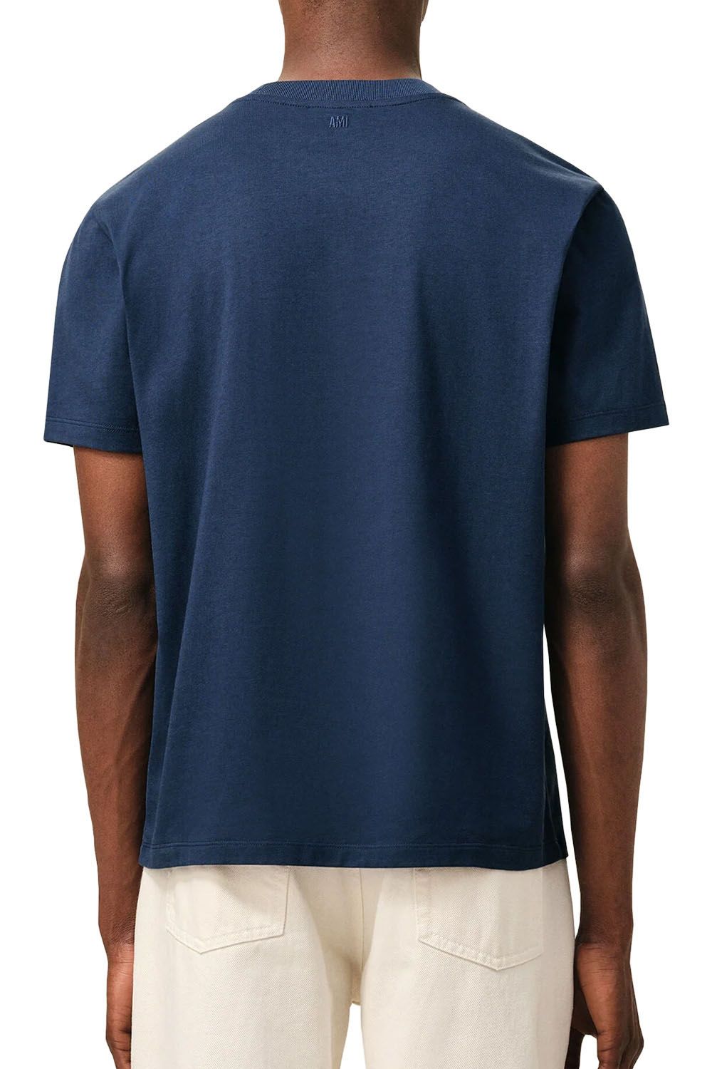 Mens AMI INK Blue 'Ami De Coeur' Light Cotton T-Shirt