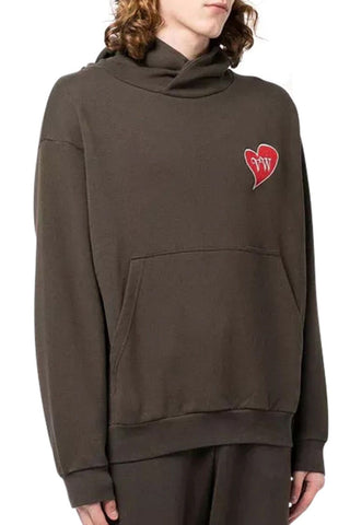 Men's Brown Vivienne Westwood Heart Patch Pullover Hood