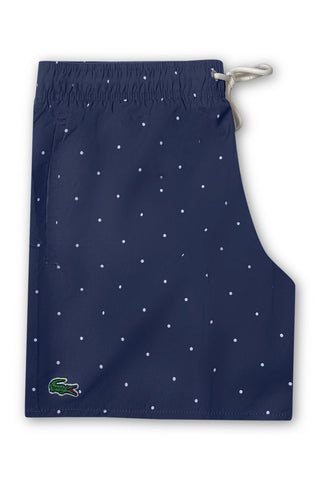 Men's Lacoste Navy Blue Polkadot Quick Dry Swim Shorts