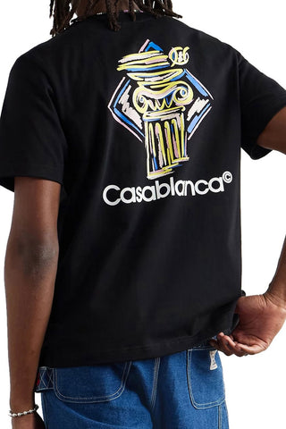 Men's Black Casablanca Diamond Column Printed T-Shirt