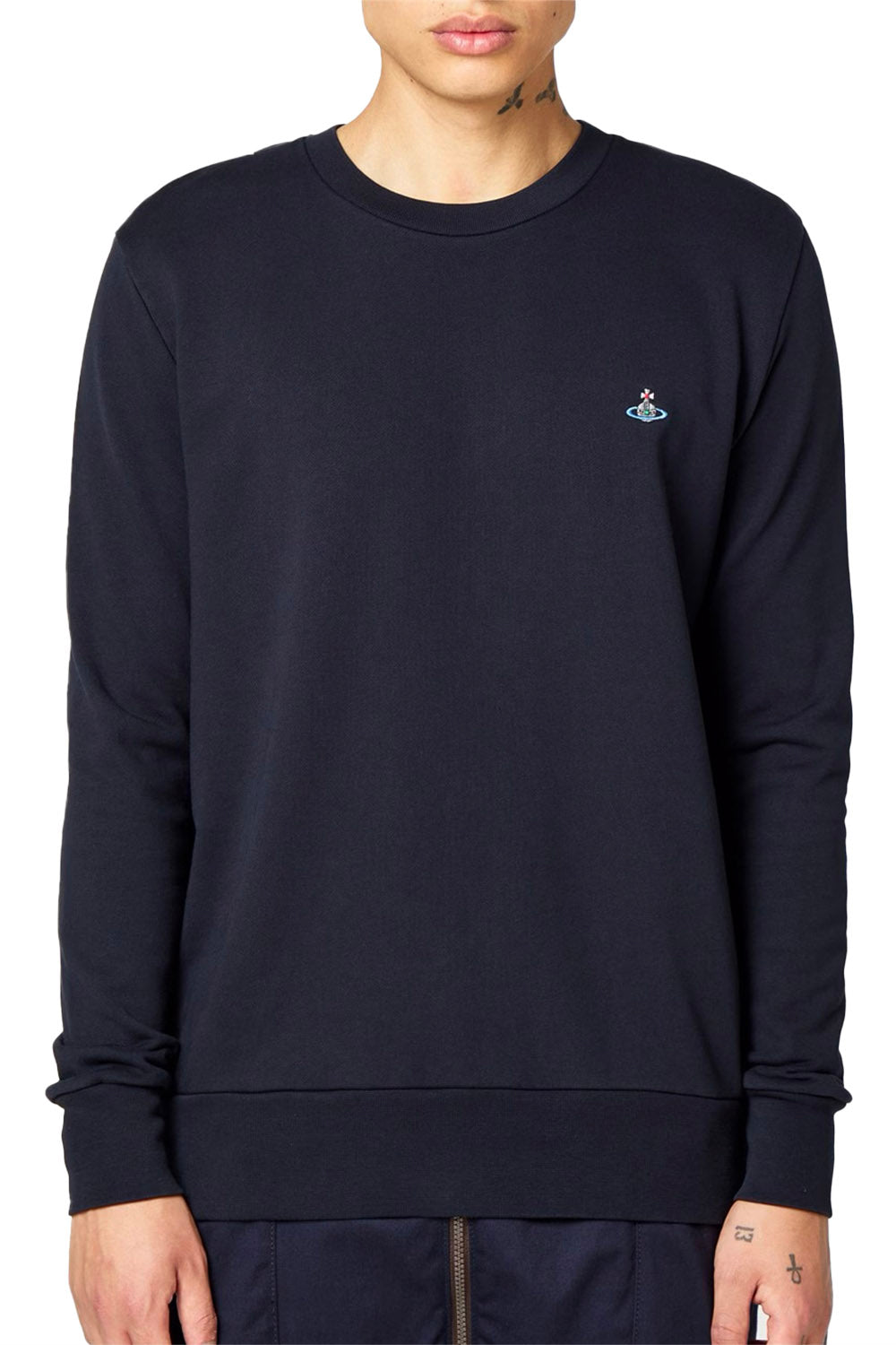 Men's Navy Vivienne Westwood Raglan Silver Orb Sweatshirt