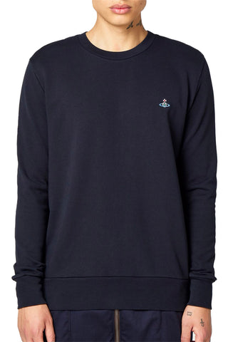 Men's Navy Vivienne Westwood Raglan Silver Orb Sweatshirt