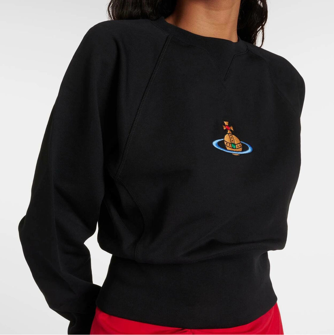 Women's Black Vivienne Westwood Logo cropped cotton sweatshirt