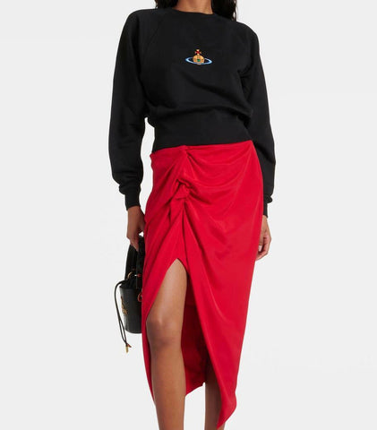 Women's Black Vivienne Westwood Logo cropped cotton sweatshirt