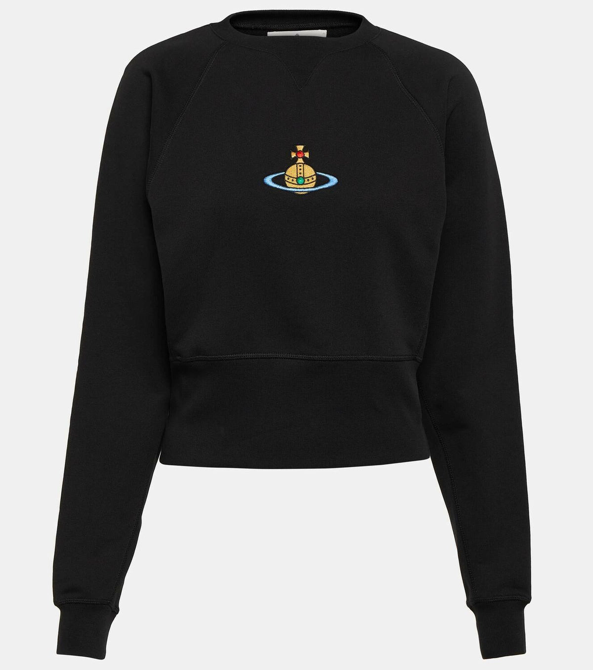 Women's Black Vivienne Westwood Logo cropped cotton sweatshirt