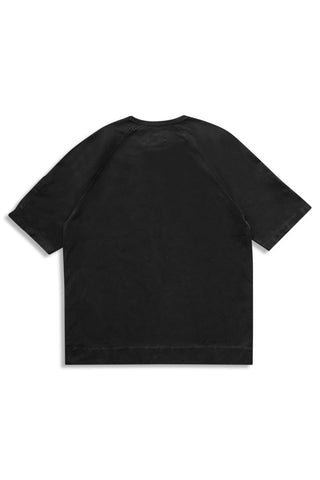 Men's Black C.P. Company Heavy Jersey Mixed Short Sleeve Sweatshirt