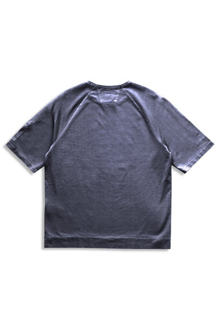 Men's Navy C.P. Company Heavy Jersey Mixed Short Sleeve Sweatshirt