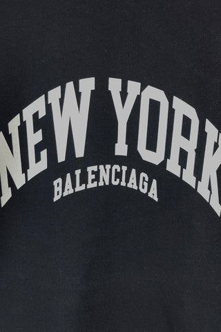 Men's Black Balenciaga New York Oversized T-Shirt