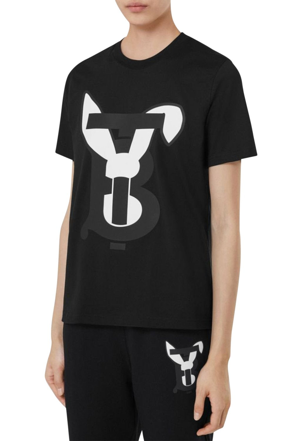 Men's Black Burberry Rabbit Short Sleeve T-Shirt