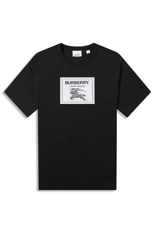 Men's Black Burberry Roundwood Label Short Sleeve T-Shirt