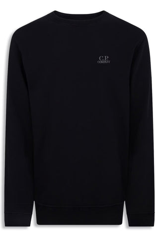 Men's Black C.P. Company Embroidered Chest Logo Sweatshirt