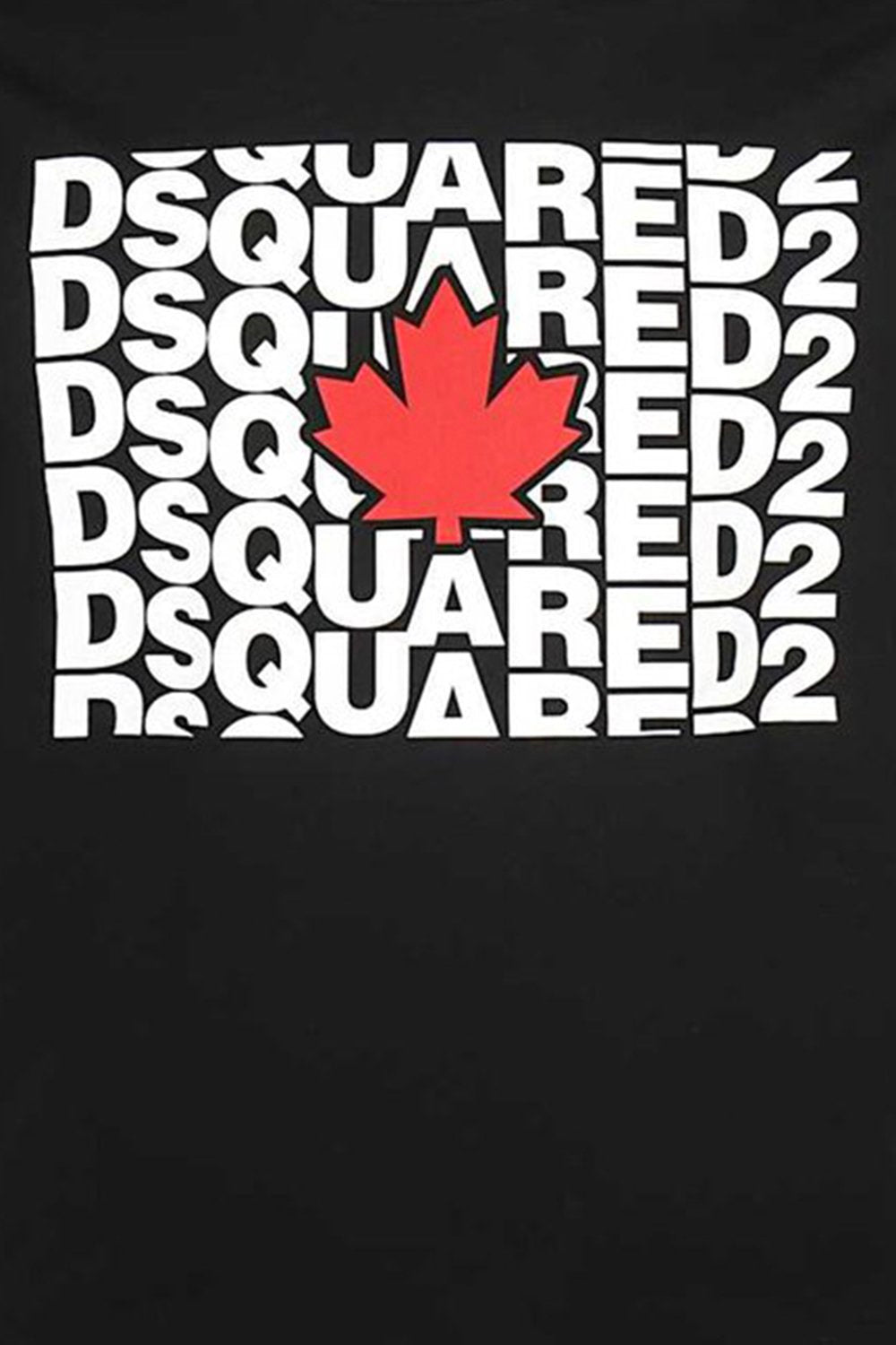 Men's Black DSquared2 Canada Leaf T-Shirt