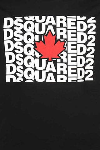 Men's Black DSquared2 Canada Leaf T-Shirt