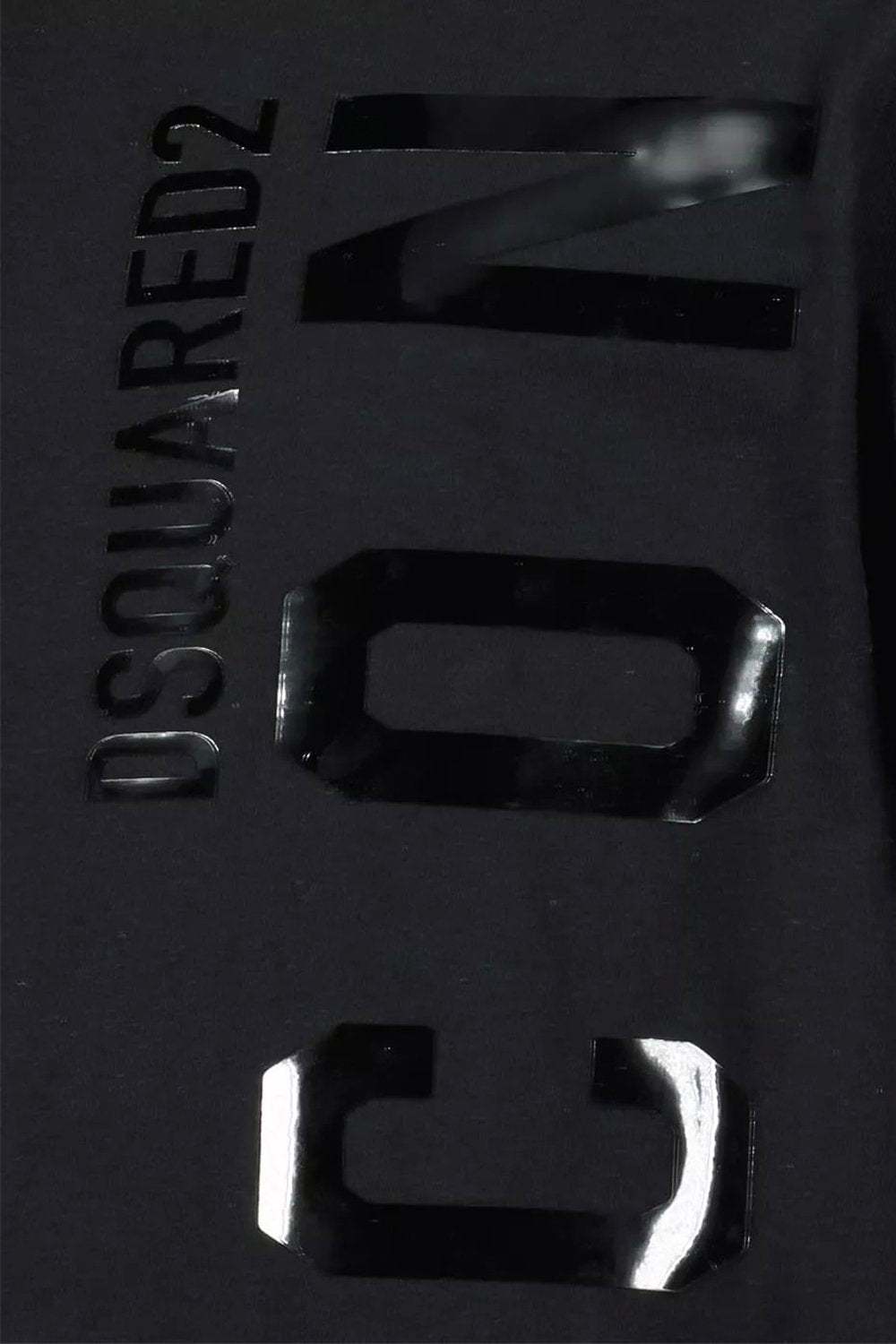 Men's Black Dsquared2 Black Vertical Icon Logo T-Shirt