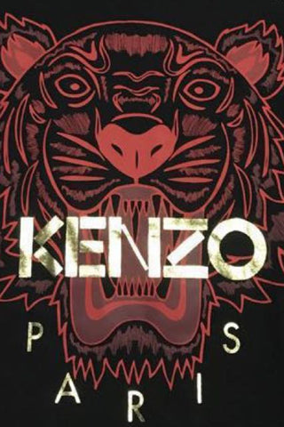 Men's Black Kenzo Classic CNY Red Tiger T-Shirt