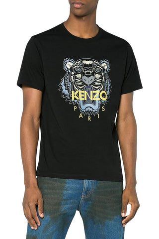 Men's Black Kenzo Classic Yellow/Grey Tiger T Shirt