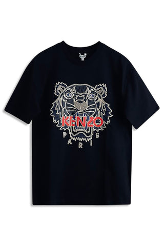 Men's Black Kenzo Classic Scuba Blue Tiger T-Shirt